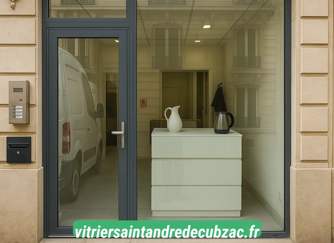 Façade vitrine de magasin en aluminium sur mesure à Saint-André-de-Cubzac